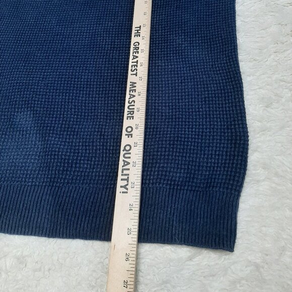 Levi's Men's 100% Cotton Blue Crew Neck Waffle Knit Pullover Sweatshirt Size M - Picture 5 of 9